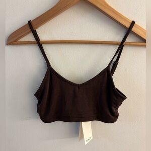 TUNCHY - BNWT Chocolate Brown Super Soft Bra Top, Size XS, Rayon/Nylon/Spandex
